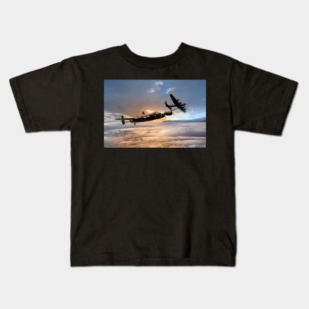 Lancaster Duo Kids T-Shirt by aviationart